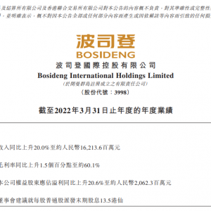 ��˾��2021/22ؔ��I���ϝq19.95%��162.14�|Ԫ